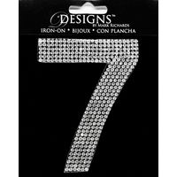 Rhinestone Applique Monogram Number 7 | Clear | 3.5in
