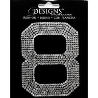 Rhinestone Applique Monogram Number 8 | Clear | 3.5in