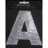 Rhinestone Applique Monogram Letter A | Clear | 3.5in