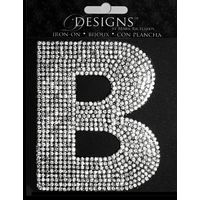 Rhinestone Applique Monogram Letter B | Clear | 3.5in