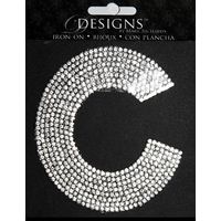 Rhinestone Applique Monogram Letter C | Clear | 3.5in