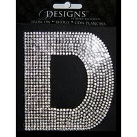 Rhinestone Applique Monogram Letter D | Clear | 3.5in