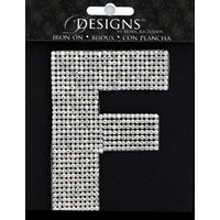 Rhinestone Applique Monogram Letter F | Clear | 3.5in