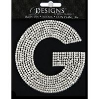 Rhinestone Applique Monogram Letter G | Clear | 3.5in