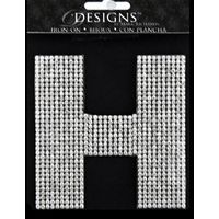 Rhinestone Applique Monogram Letter H | Clear | 3.5in