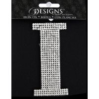 Rhinestone Applique Monogram Letter I | Clear | 3.5in