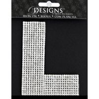 Rhinestone Applique Monogram Letter L | Clear | 3.5in