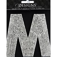 Rhinestone Applique Monogram Letter M | Clear | 3.5in