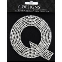 Rhinestone Applique Monogram Letter Q | Clear | 3.5in