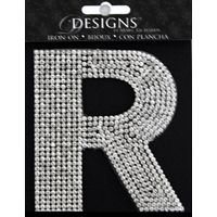 Rhinestone Applique Monogram Letter R | Clear | 3.5in