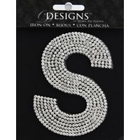 Rhinestone Applique Monogram Letter S | Clear | 3.5in