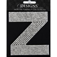 Rhinestone Applique Monogram Letter Z | Clear | 3.5in