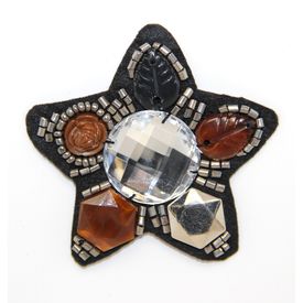 Applique w Colorful Stones & Beads | Star