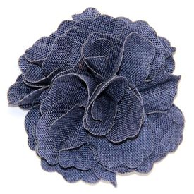 Linen Carnation Flower Navy Blue