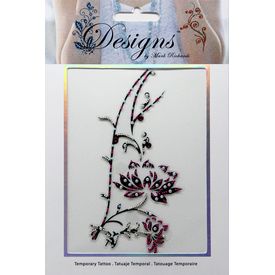 Jeweled Tattoo Flowers & Vines | Pink Silver & Blue