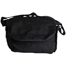 Canvas Messenger Tote 12x12x4in | Black
