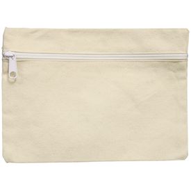 Canvas Zippered Cosmetic Bag 6x9in | Natural