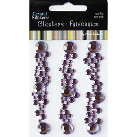 Rhinestone Clusters Round Lavender