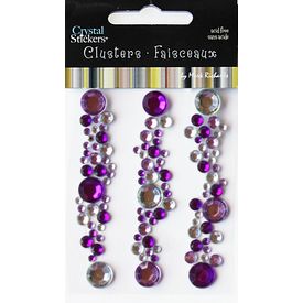 Rhinestone Clusters Round Lavender, Purple & Clear
