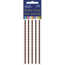 Glitter Domes Stickers 3mm Brown