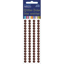 Glitter Domes Stickers 5mm Brown