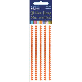 Glitter Domes Stickers 3mm Orange
