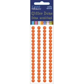 Glitter Domes Stickers 5mm Orange