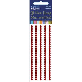 Glitter Domes Stickers 3mm Red