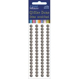 Glitter Domes Stickers 5mm Silver