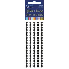 Glitter Domes Stickers 3mm Black