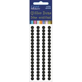 Glitter Domes Stickers 5mm Black