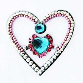 Jewelry Open Heart Teal Ht Pink