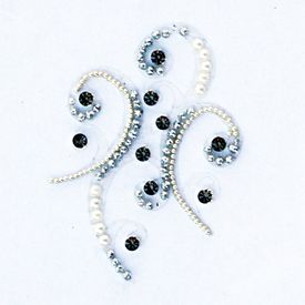 Jewelry Swirls Natural Pearl Clear Stone