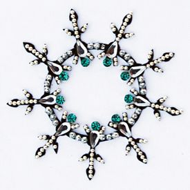 Jewelry Round Design Black Clear Teal
