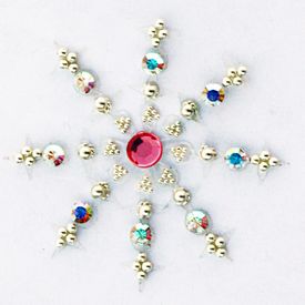 Jewelry Clear Snowflake Pink Center
