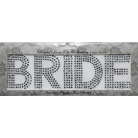 Rhinestone Applique Word Bride | 2.5x8in | Clear