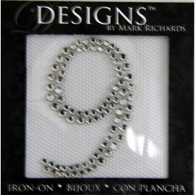 Rhinestone Applique Number 9 | 2in | Clear