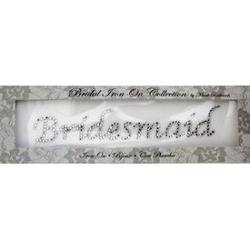 Rhinestone Applique Word Bridemaid | 6x1in | Clear