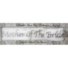 Rhinestone Applique Word Mother of the Bride | 7x1.25in | Clear