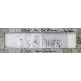 Rhinestone Applique Word His & Hers | 4x1.25in | Clear