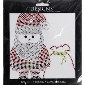 Rhinestone Applique Christmas Santa Bag | 5x5in