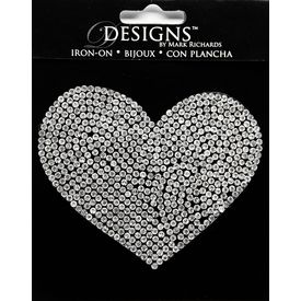 Large Stone Motif Applique Heart w Small Stones | 3.5in