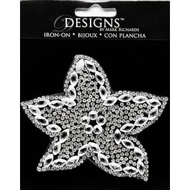 Large Stone Motif Applique Star Fish w Marquise Stones | 3.5in