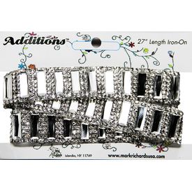 Rhinestone Applique Strip Wide Spaced Rectangles | 27in
