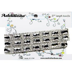 Rhinestone Applique Strip Long Spaced Rectangles | 27in