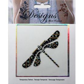 Jeweled Tattoo Dragonfly | Blue Silver & Gold