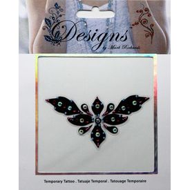 Jeweled Tattoo Triangular Flourish | Blue Pink & Silver