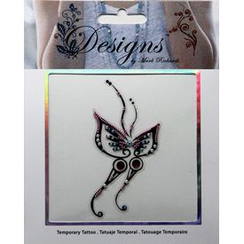 Jeweled Tattoo Butterfly | Blue Pink & Silver