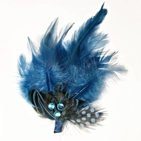 Fluerettes Feathers w Rhinestones Blue