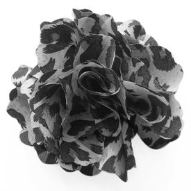 Fluerettes Animal Print Flower Black & Silver Leopard